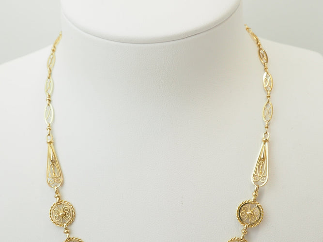 Collier Art Nouveau - Collier draperie en or jaune 18 carats 58 Facettes 33807