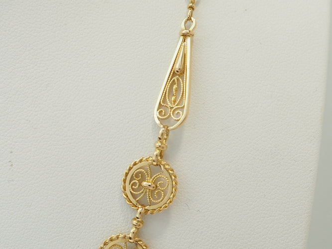 Collier Art Nouveau - Collier draperie en or jaune 18 carats 58 Facettes 33807