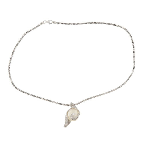 Collier Collier ras-de-cou en or blanc avec perle et diamants 1,40 ct 58 Facettes G3980