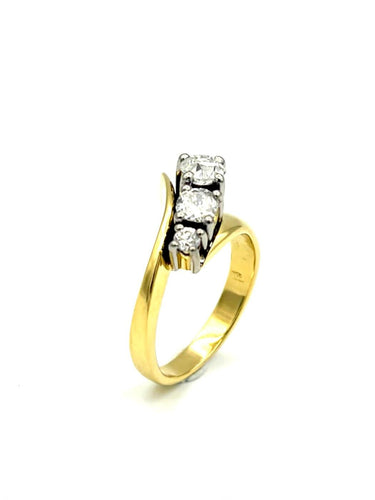 Bague 52 Bague trilogie vintage en deux ors 18K et diamants 58 Facettes VINTAGE BG