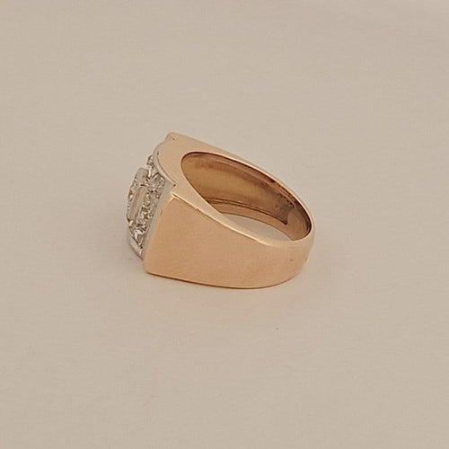 55.5 Bague Tank en or jaune, platine et diamants 58 Facettes 2779489