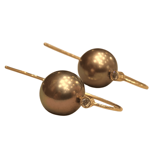 Boucles d'oreilles Boucles d'oreilles en or rose, perles et diamants 58 Facettes TA99