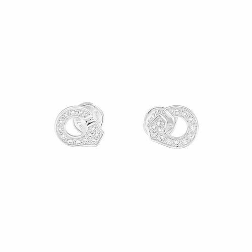 Boucles d'oreilles Dinh Van Menottes - Puces d'oreilles en or blanc et diamants 58 Facettes 35789