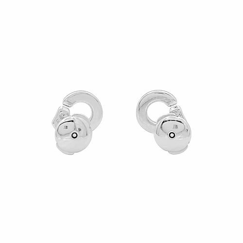 Boucles d'oreilles Dinh Van Menottes - Puces d'oreilles en or blanc et diamants 58 Facettes 35789