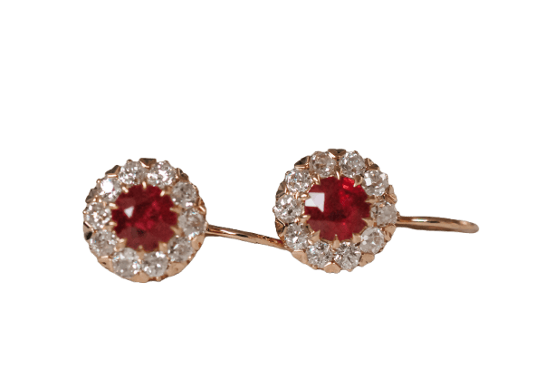Boucles d'oreilles Boucles d'oreilles - Rubis en or jaune 18K 58 Facettes