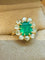Bague 52 Pompadour - Bague en or jaune, émeraude et diamants 58 Facettes asana