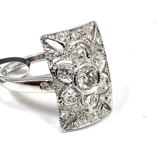Bague 56 Bague en or blanc 18 kt et diamants 58 Facettes 169/26 D