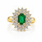 Bague 57 Bague fleur en or 18 carats, diamants et émeraude 58 Facettes 90988-ac13102