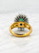 Bague 57 Bague fleur en or 18 carats, diamants et émeraude 58 Facettes 90988-ac13102