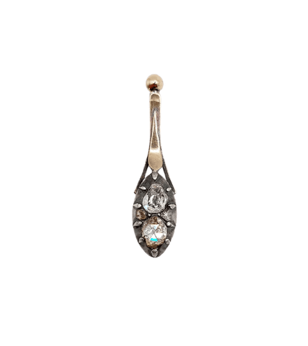 Pendentif Pendentif victorien en or 18k, argent et diamants taille rose 58 Facettes A07345