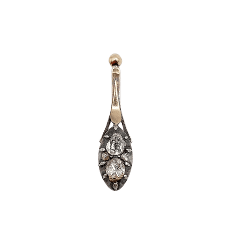 Pendentif Pendentif victorien en or 18k, argent et diamants taille rose 58 Facettes A07345