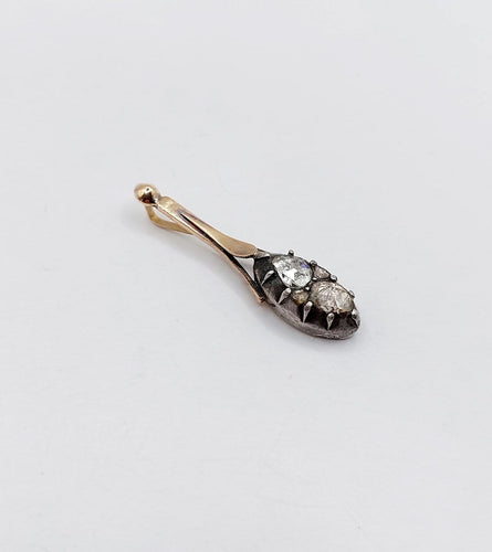 Pendentif Pendentif victorien en or 18k, argent et diamants taille rose 58 Facettes A07345
