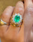 Bague 55 Marguerite - Bague en or jaune, émeraude et diamants 58 Facettes pp,