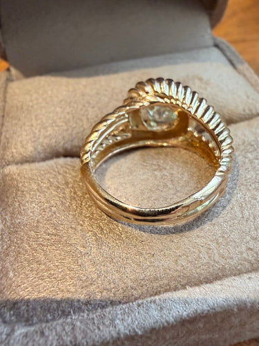 Bague 50 Bague jonc torsadé en or jaune et rose avec diamant 58 Facettes vnzlzlv