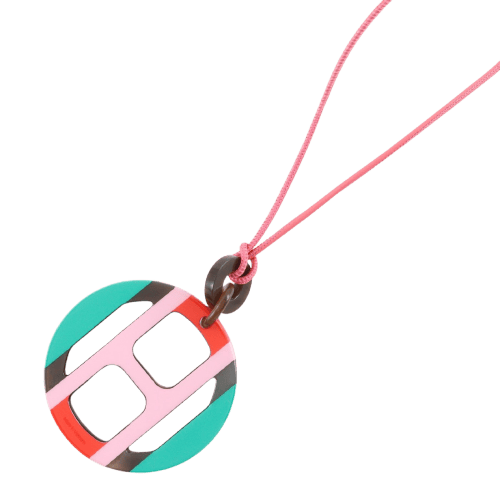 Hermès H Équip - Collier en corne de buffle rose