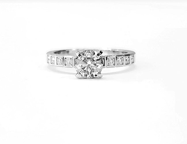 Bague 51.5 Chopard Ice Cube - Bague solitaire en platine et diamant 58 Facettes DV-ICE.SOLO