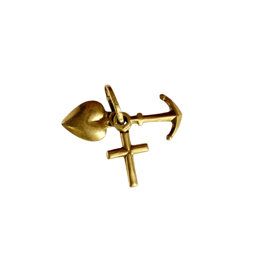 Pendentif Pendentif Trois vertus en or jaune 18 carats 58 Facettes