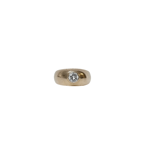 Bague 52 Bague jonc en or jaune et diamant 58 Facettes