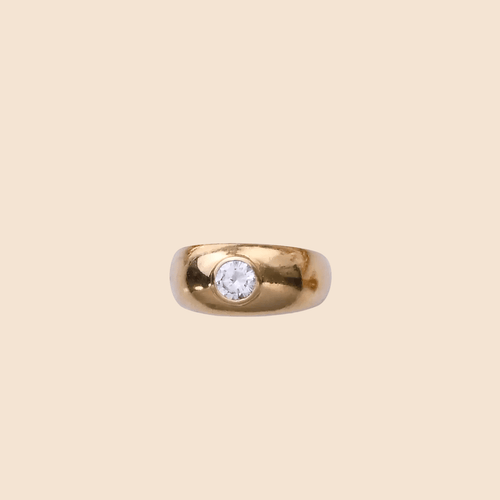 Bague 52 Bague jonc en or jaune et diamant 58 Facettes