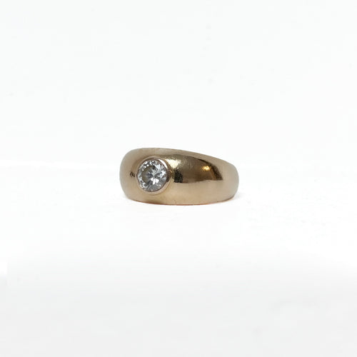 Bague 52 Bague jonc en or jaune et diamant 58 Facettes