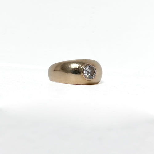 Bague 52 Bague jonc en or jaune et diamant 58 Facettes