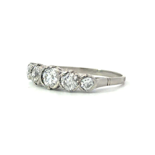 Bague 54 Bague vintage en platine et diamants taille ancienne 58 Facettes