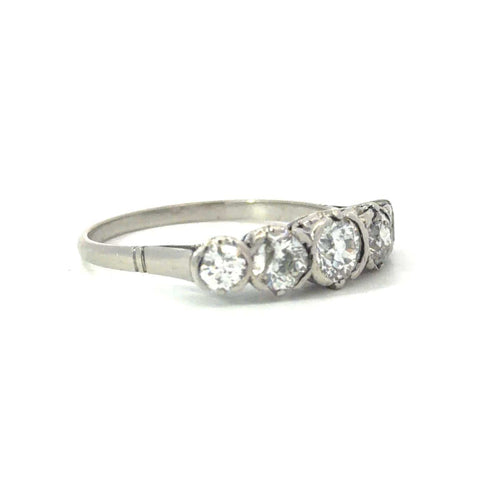 Bague 54 Bague vintage en platine et diamants taille ancienne 58 Facettes