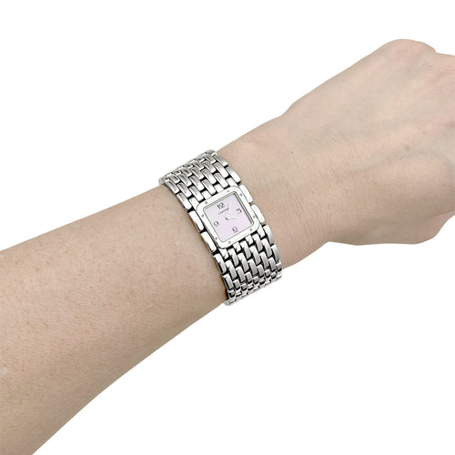 Montre Cartier Panthère Ruban - Montre manchette en acier et nacre 58 Facettes 35616
