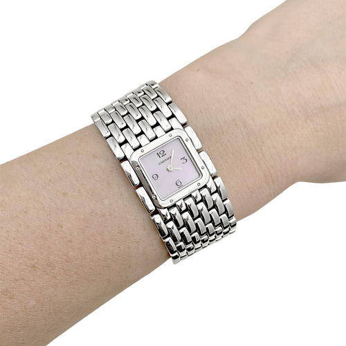Montre Cartier Panthère Ruban - Montre manchette en acier et nacre 58 Facettes 35616