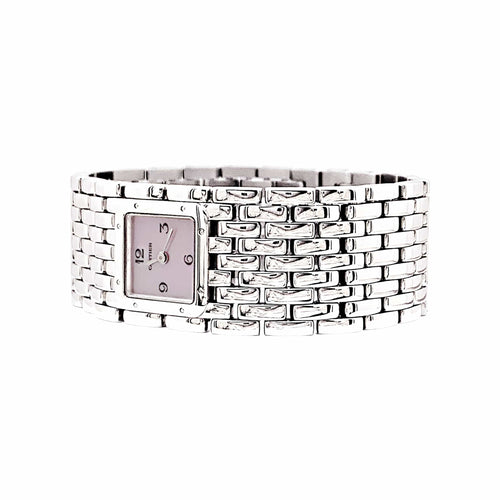 Montre Cartier Panthère Ruban - Montre manchette en acier et nacre 58 Facettes 35616