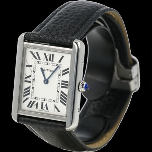 Montre Cartier Tank Solo - Montre en acier et cuir 58 Facettes MT47214