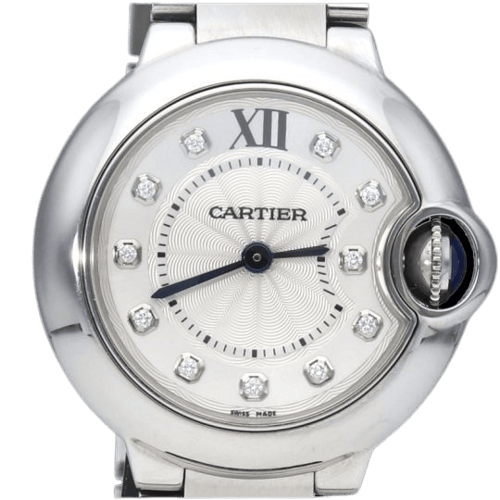 Montre Cartier Ballon Bleu - Montre 28 mm en acier et diamants 58 Facettes MT47207