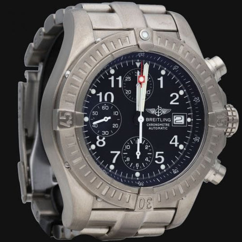 Montre Breitling Super Avenger - Montre chronographe en acier et titane 58 Facettes MT47259