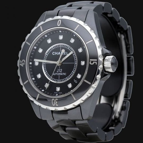 Montre Chanel J-12 - Montre 38 mm en céramique et diamants 58 Facettes MT45941