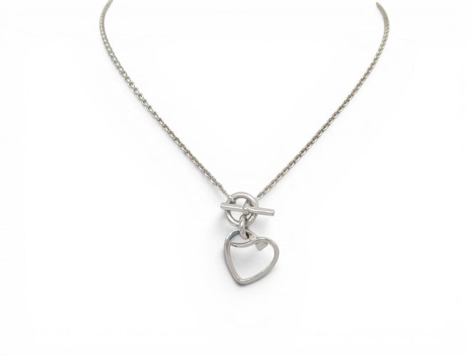 Collier Hermès Amulette Cœur - Collier en argent massif et diamant 58 Facettes 275840