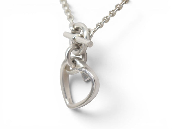 Collier Hermès Amulette Cœur - Collier en argent massif et diamant 58 Facettes 275840