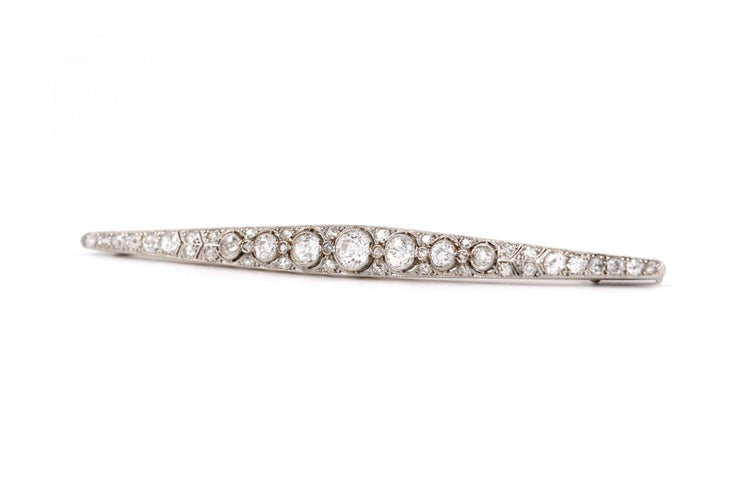 Broche Art déco - Broche en platine et diamants taille ancienne 58 Facettes B886