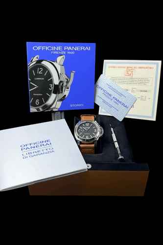 Montre Panerai Luminor Marina - Montre PAM00001 en acier avec certificat COSC 58 Facettes