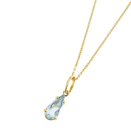 Collier Collier avec pendentif en or jaune et aigue-marine 58 Facettes 40531