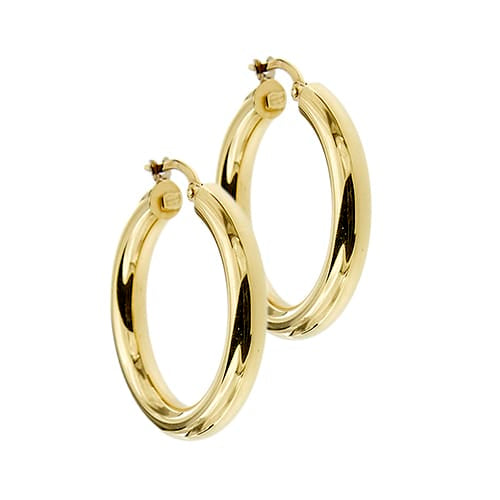 Boucles d'oreilles Unoaerre - Boucles d'oreilles créoles en or jaune 58 Facettes 38892