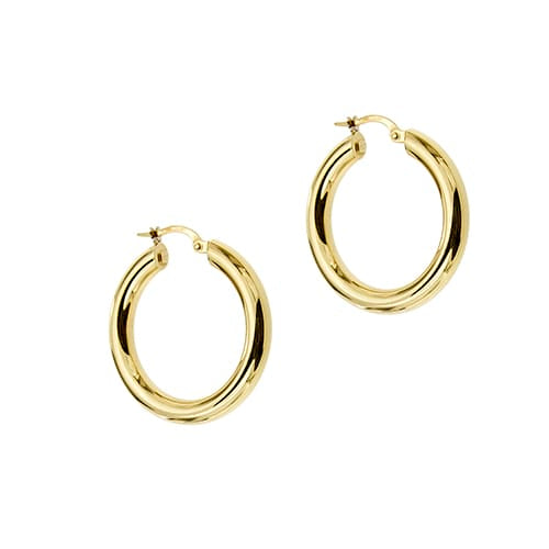 Boucles d'oreilles Unoaerre - Boucles d'oreilles créoles en or jaune 58 Facettes 38892
