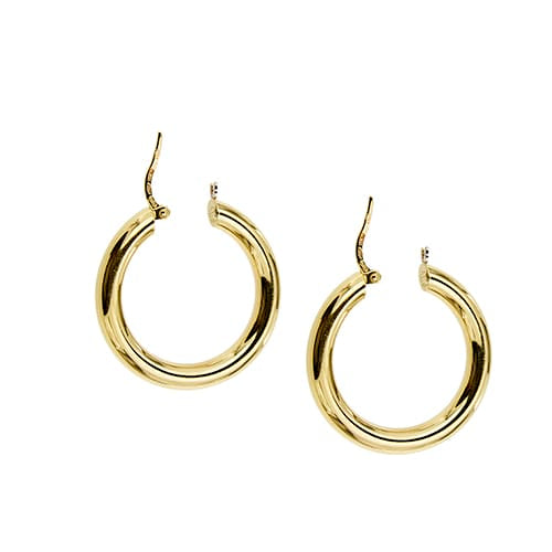 Boucles d'oreilles Unoaerre - Boucles d'oreilles créoles en or jaune 58 Facettes 38892