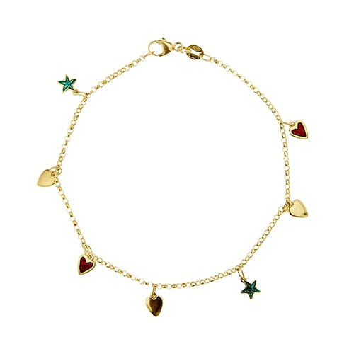 Bracelet Bracelet à charms émaillés en or jaune 58 Facettes 39641