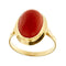 Bague 56 Bague en or jaune 18 ct et corail rouge 58 Facettes 38376