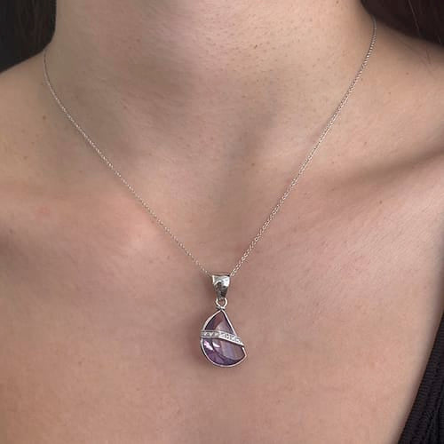 Collier Vieri - Collier en or blanc avec améthyste et diamants 58 Facettes 37363