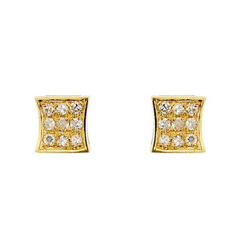 Boucles d'oreilles Boucles d'oreilles puces en or jaune et diamants 0,18 ct 58 Facettes 25539