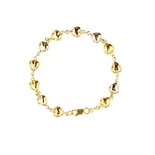 Bracelet Bracelet à cœurs en trois ors 58 Facettes 41400