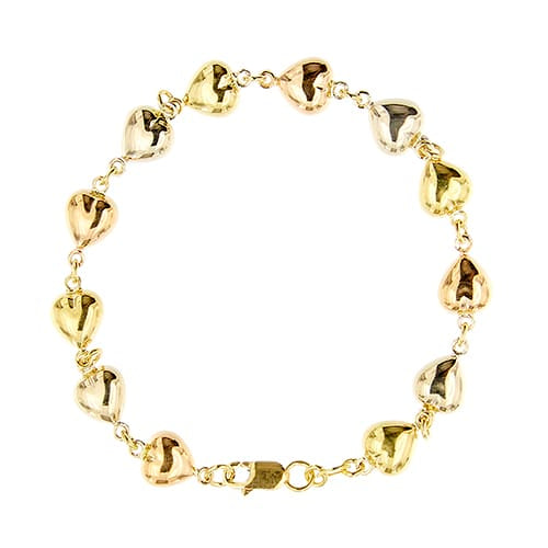 Bracelet Bracelet à cœurs en trois ors 58 Facettes 41400