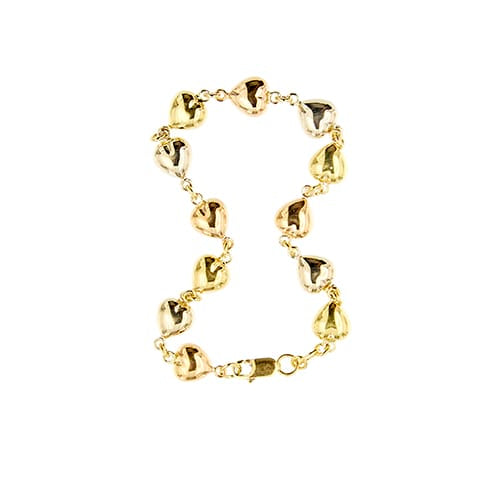 Bracelet Bracelet à cœurs en trois ors 58 Facettes 41400