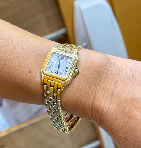 Montre Cartier Panthère - Montre Medium Date en or jaune 18 carats 58 Facettes Cp
